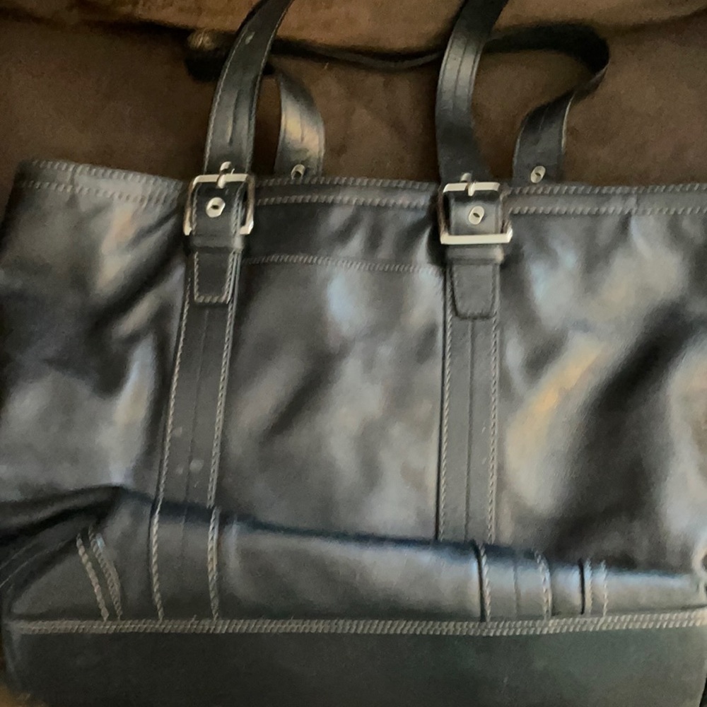 Coach Black Leather Tote